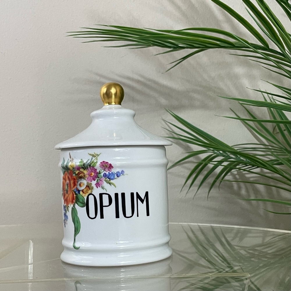 Vintage Limoges Opium Apothecary Pharmacy Porcelain trinket stash drug jar - Picture 2 of 10